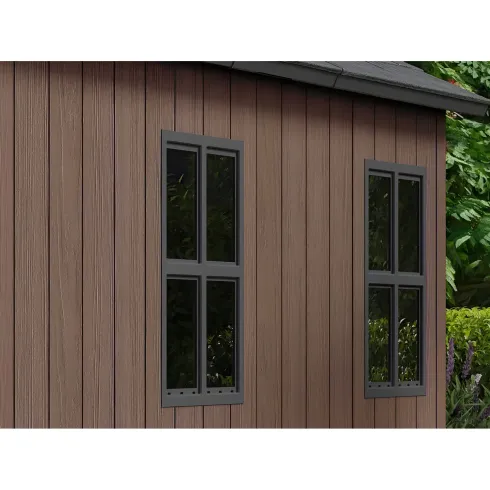 Keter Newton Plus Casetta da Giardino 230x287 PVC Effetto Legno 2 Ante
