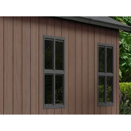 Keter Newton Plus Casetta da Giardino 230x287 PVC Effetto Legno 2 Ante