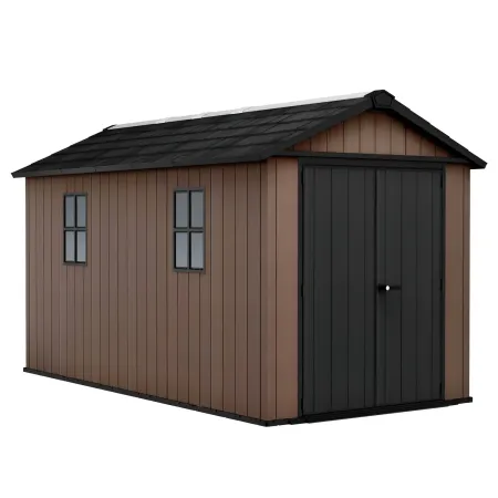 Keter Newton Plus Casetta da Giardino 230x413 PVC Effetto Legno 2 Ante