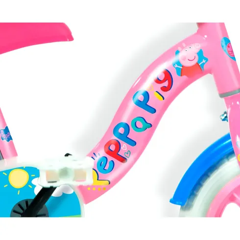Bicicletta Rotelle 10" per Bambine Peppa Pig Rosa con Clacson Gomme EVA