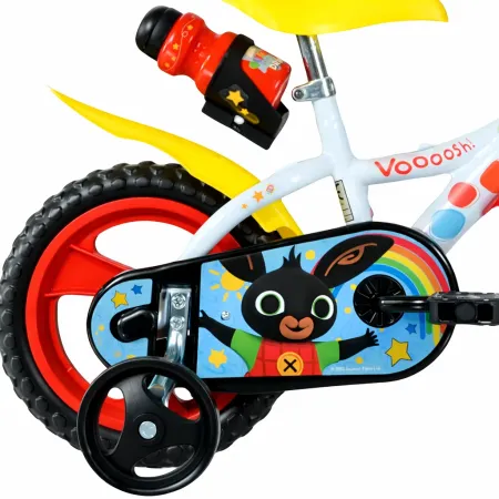 Bicicletta Rotelle Bing 12" per Bambini Bianco Porta Borraccia Gomma EVA
