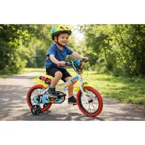 Bicicletta Rotelle Bing 14" per Bambini Bianco Porta Borraccia Gomma EVA 2