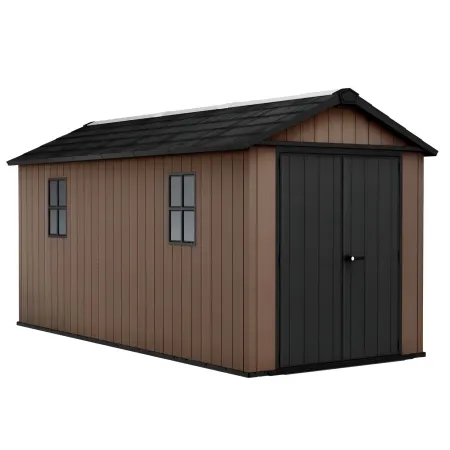 Keter Newton Plus Casetta da Giardino 230x476 PVC Effetto Legno 2 Ante