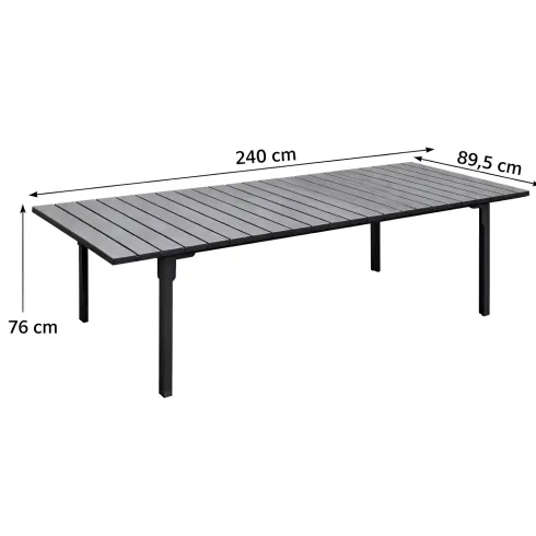 Tavolo Allungabile 180/240 Acciaio Antracite Effetto Legno da Esterno