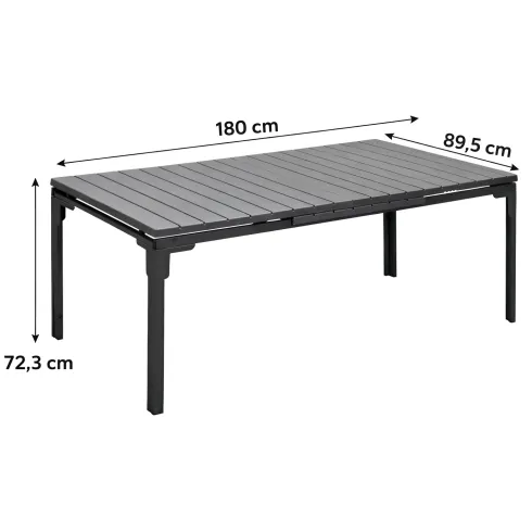 Tavolo Allungabile 180/240 Acciaio Antracite Effetto Legno da Esterno