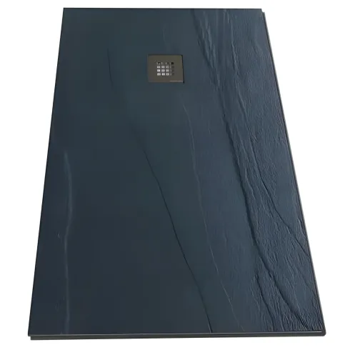 Piatto Doccia Nero Rettangolare 80X100 CM Ardesia Effetto Pietra Slim