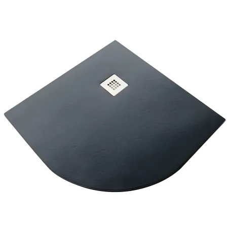 Piatto Doccia Slim Semicircolare 80x80 Pietra Nero 2.8cm Angolare Piletta