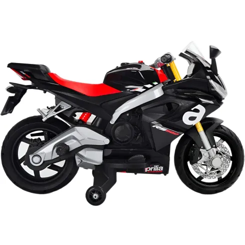Moto Elettrica per Bambini Sportiva 12V Aprilia 3,5Ah Nero Luci Suoni