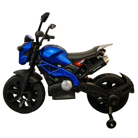 Moto Elettrica per Bambini a Batteria Moto Cross 12V Blu Metallizzato