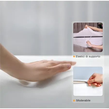 Topper Memory Foam Materasso Matrimoniale 160x200 h5 Sfoderabile Aloe