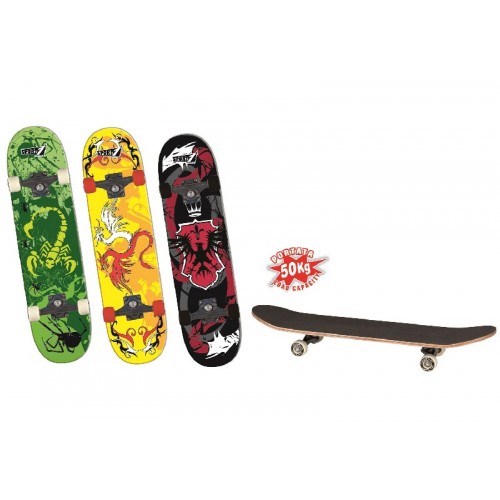 Skateboard Orion Grafica Concavo Legno 80cm 50kg 3 Colori Disponibili Skate
