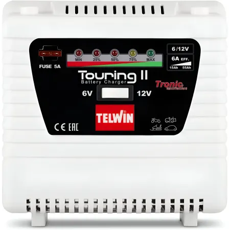 Caricabatterie Telwin Touring 11 Auto Moto 6/12V Portatile 60W TRONIC