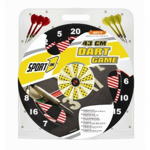 Bersaglio Sport 43 cm 6 Freccette Punta in Metallo Bivalva Dart Game Gioco Punti