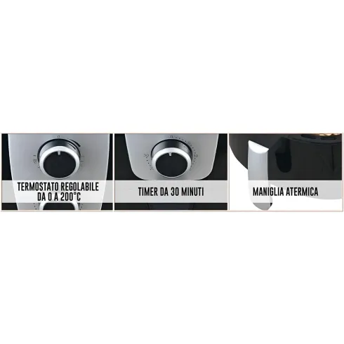Friggitrice ad Aria DCG 5,2L 1300W Nero Cestello Antiaderente Rimovibile