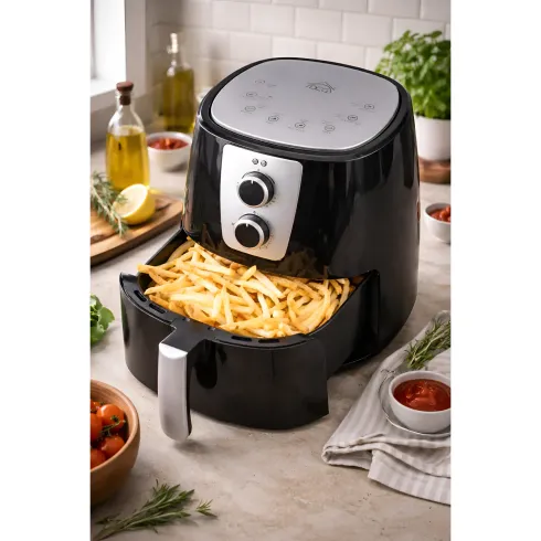 Friggitrice ad Aria DCG 5,2L 1300W Nero Cestello Antiaderente Rimovibile