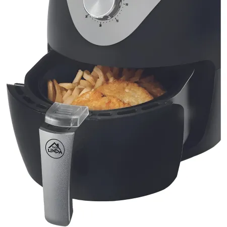 Friggitrice ad Aria 2,5L 1500W Nero Termostato Regolabile Antiaderente