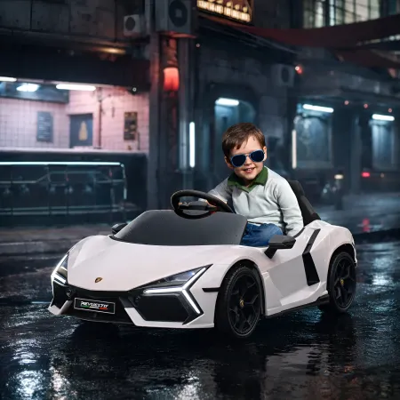 Auto Elettrica per Bambini 10,8V Lamborghini Revuelto Bianco Telecomando