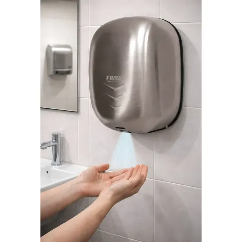 Asciugamani Elettrico Inox Bagno a Parete Filtro Antibatterico UV