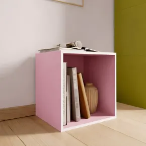 Cubo Contenitore Libreria 35x29x35 cm Legno MDF Rosa Modulare 2