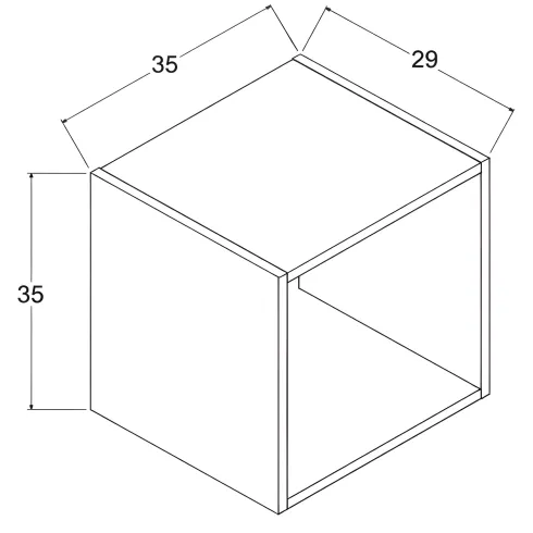 Cubo Contenitore Libreria 35x29x35 cm Legno MDF Rosa Modulare
