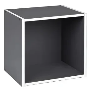Cubo Contenitore Libreria 35x29x35 cm Legno MDF Grigio Ardesia Modulare