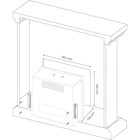 Outlet Inserto Camino Elettrico Tagu da Incasso Termostato con Led