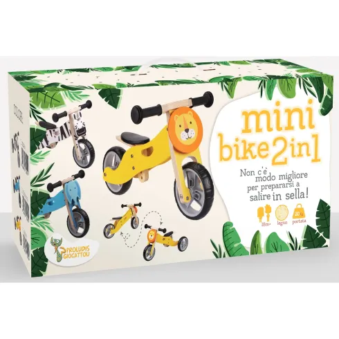 Minibike 2 in 1 Elefante Legno per Bambini 18–36 Mesi Bici Equilibrio