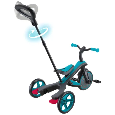 Triciclo Evolutivo 4 in 1 Maniglione Regolabile Balance Bike Verde Acqua