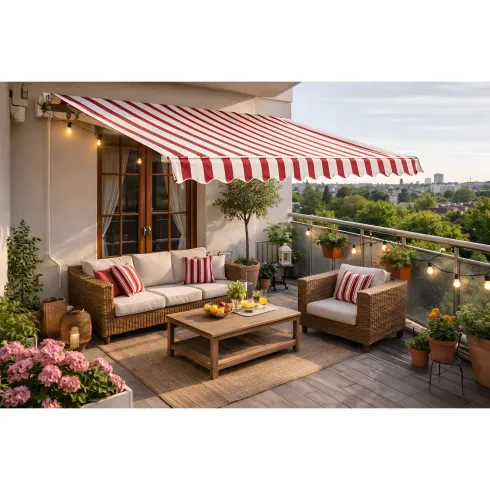 Tenda da Sole 400x300 a Barra Quadra 4x3 Riga Rossa Eco
