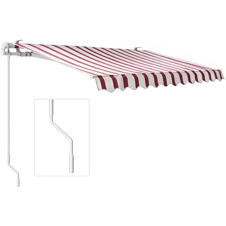 Tenda da Sole 200x150 Rigata Bordeaux Crema Barra Quadra Balcone