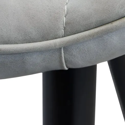 Sedia Imbottita Sala da Pranzo in Ecopelle Tortora Moderna Gambe Nere
