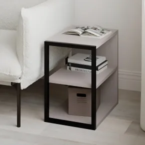 Tavolino da Caffè Salotto Moderno Basso con 1 Ripiano Rovere Nero 2
