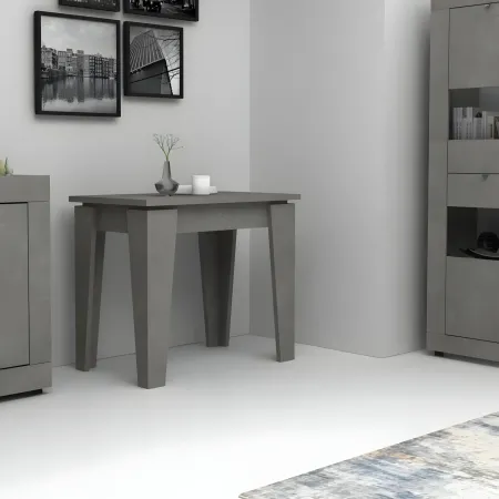 Tavolo Allungabile Salvaspazio da Salotto Cemento Console 90x50 con 5 Prolunghe | Bricoshop24