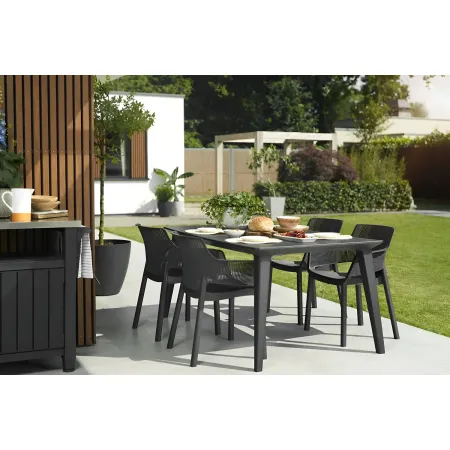 Set 6 Sedie da Esterno Keter Grafite Impilabili Resistenti UV Moderne