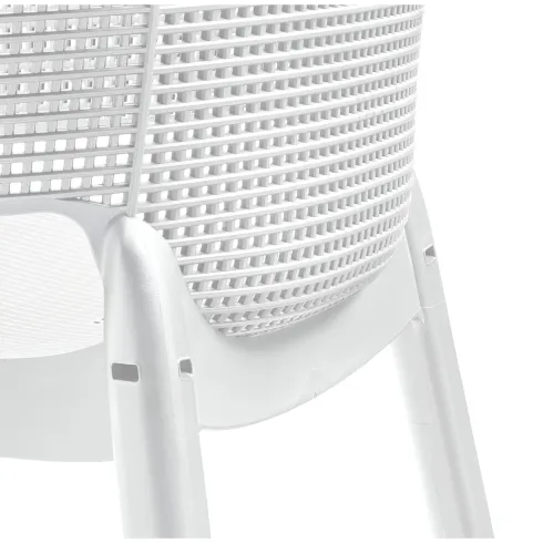 Set 6 Sedie da Esterno Keter Bianco Impilabili Resistenti UV Moderne
