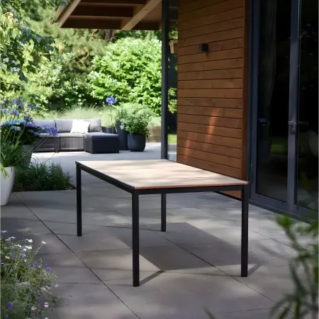 Tavolo da Giardino 200x93 cm Grafite Rettangolare Resina Effetto Legno