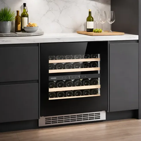 Cantinetta Vino Incasso 24 Bottiglie Ventilata Apertura Push Pull Nero