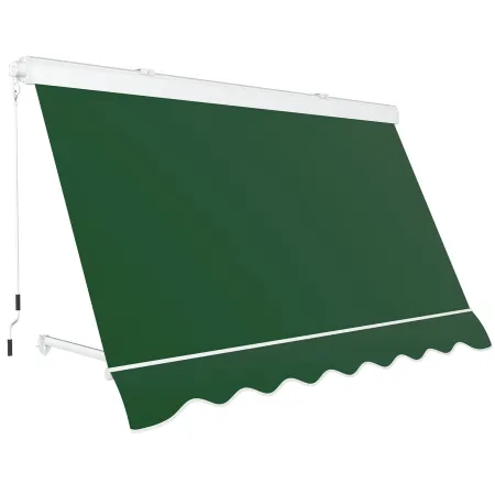 Tenda da Sole 300x300 Verde Cassonata a Caduta Bracci Balcone Terrazzo