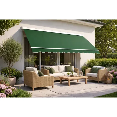 Tenda da Sole 300x300 Verde Cassonata a Caduta Bracci Balcone Terrazzo