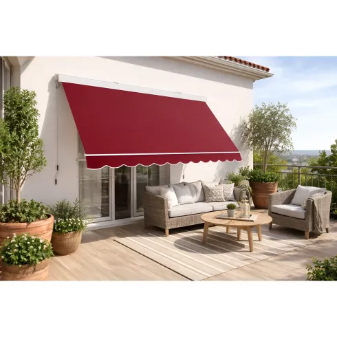 Tenda da Sole a Caduta 250x250 Rosso Ferrara Bracci Cassonata Esterno