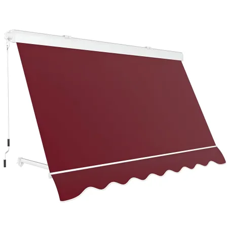 Tenda da Sole a Caduta 80x250 Rosso Ferrara Cassonata Bracci da Esterno