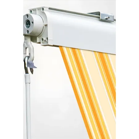 Tenda da Sole 300x300 Rigato Giallo Bianco Cassonata a Caduta Esterno