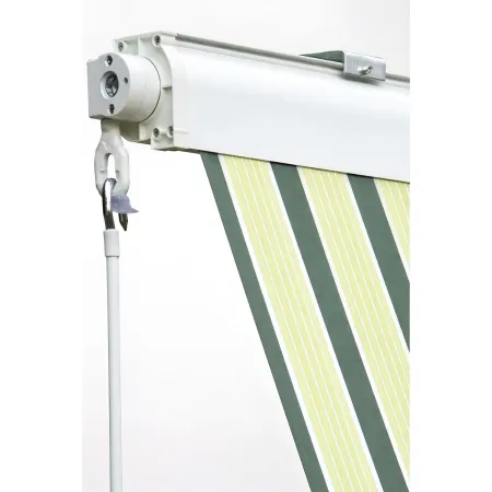 Tenda da Sole a Caduta con Bracci 250x250 Riga Verde Cassonata