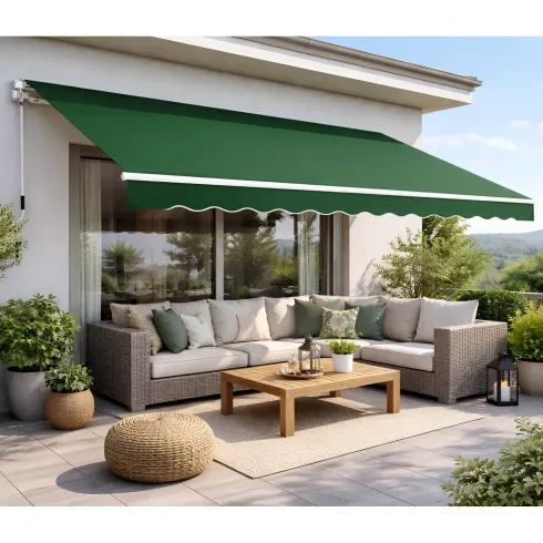 Tenda da Sole Verde 300x200 Barra Quadra Inclinazione Regolabile