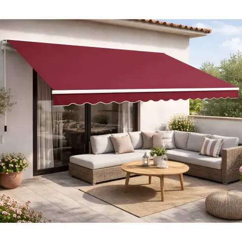 Tenda da Sole Rossa 400x300 Avvolgibile Esterno Inclinazione Regolabile