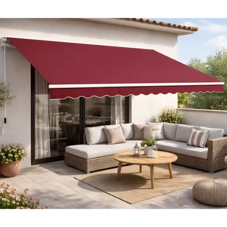 Tenda da Sole Rossa 300x200 Avvolgibile Esterno Inclinazione Regolabile