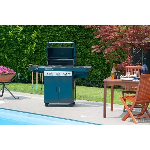 Barbecue Dual Gas Metano GPL 3 Bruciatori BBQ Fornello e Piastra Ghisa