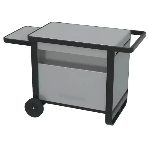 Carrello Barbecue Acciaio Pieghevole 120x63x73 cm Compatibile Ruote