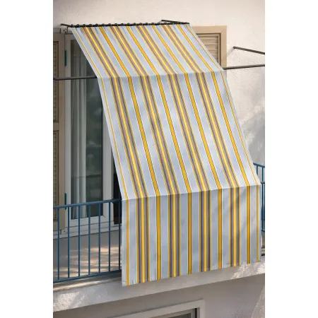 Tenda da Sole Cotone 140x300 Multiriga Giallo Lavabile Anelli Ganci
