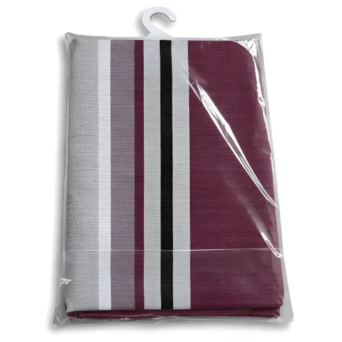 Tenda da Sole Cotone 140x300 Multiriga Marrone Lavabile Anelli Ganci